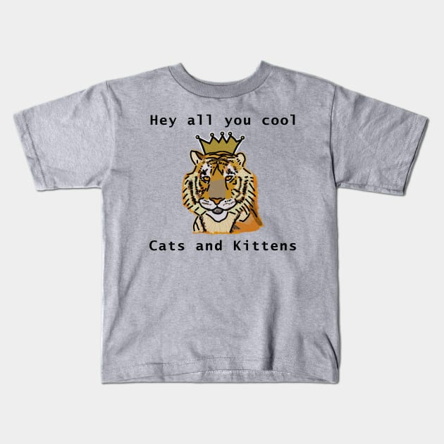 Cool Tiger with a Crown Kids T-Shirt by ellenhenryart